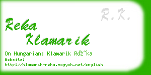 reka klamarik business card